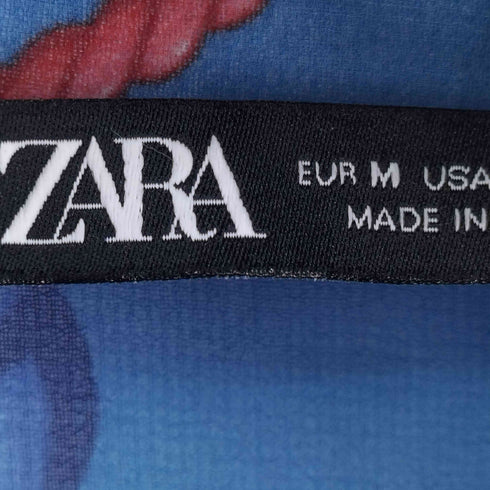 ザラ ZARA 総柄 シアーシャツ レディース M