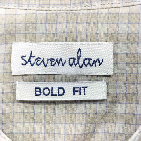 スティーブンアラン Steven Alan BUTTER-G BOX BAND COLLAR SHIRT-BOLD メンズ import:L