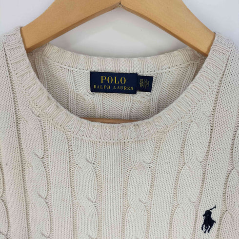 ポロラルフローレン POLO RALPH LAUREN ポニー刺繍 コットン ケーブル ニット レディース import:XS
