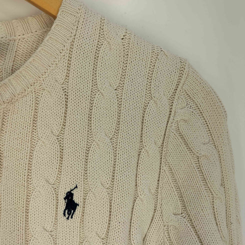 ポロラルフローレン POLO RALPH LAUREN ポニー刺繍 コットン ケーブル ニット レディース import:XS
