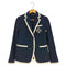 ローレンラルフローレン LAUREN RALPH LAUREN ツートーン ジョーゼット ブレザー 紺ブレ 2B テーラードジャケット レディース 00