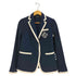 ローレンラルフローレン LAUREN RALPH LAUREN ツートーン ジョーゼット ブレザー 紺ブレ 2B テーラードジャケット レディース 00