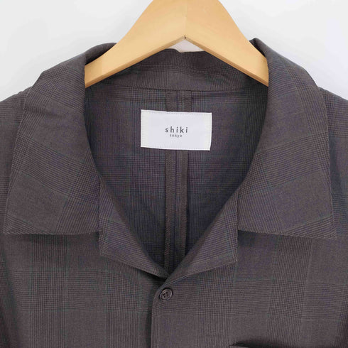 シキトウキョウ shiki tokyo グラフチェック 開襟 オープンカラー S/S シャツ ボックスシルエット メンズ JPN:L
