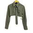 ザラ ZARA STRIPECROPPED SHIRT TIE ストライプクロップドシャツ レディース import:S