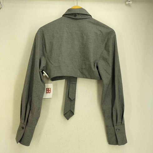 ザラ ZARA STRIPECROPPED SHIRT TIE ストライプクロップドシャツ レディース import:S