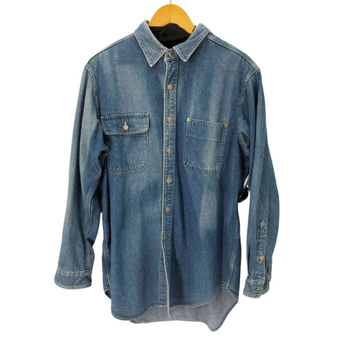 ポロカントリーラルフローレン POLO COUNTRY RALPH LAUREN 80-90s ダブルポケットL/Sデニムシャツ ガチャポケ メンズ LL
