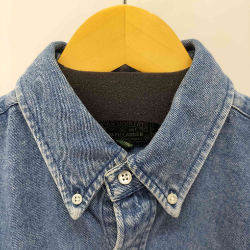 ポロカントリーラルフローレン POLO COUNTRY RALPH LAUREN 80-90s スモールポニー刺繍 ボタンダウンL/Sデニムシャツ メンズ import:M