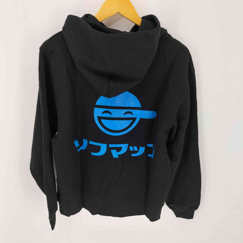 ソフマップ 笑い男 企業ロゴ アニメプリント プルオーバー パーカー メンズ import:M