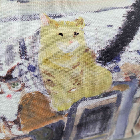 マンハッタナーズ Manhattaners ネコ 絵画デザインキャンパストートバッグ レディース