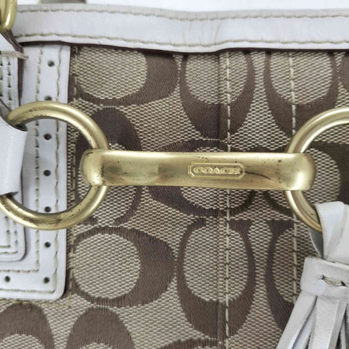 コーチ COACH シグネチャーロゴ レザー切替キャンバストートバッグ レディース