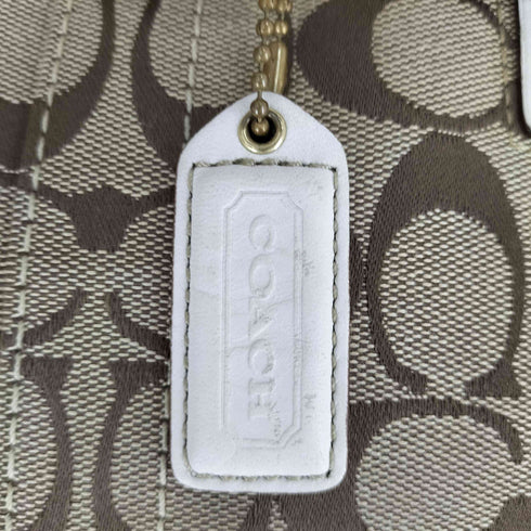 コーチ COACH シグネチャーロゴ レザー切替キャンバストートバッグ レディース
