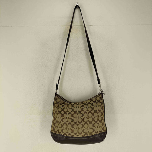 コーチ COACH シグネチャーロゴ レザー切替ショルダーバッグ レディース
