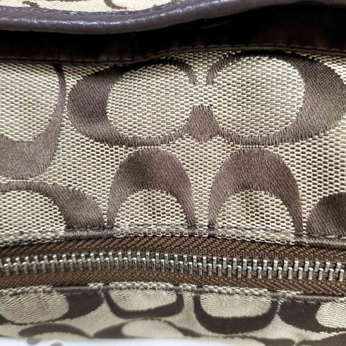 コーチ COACH シグネチャーロゴ レザー切替ショルダーバッグ レディース