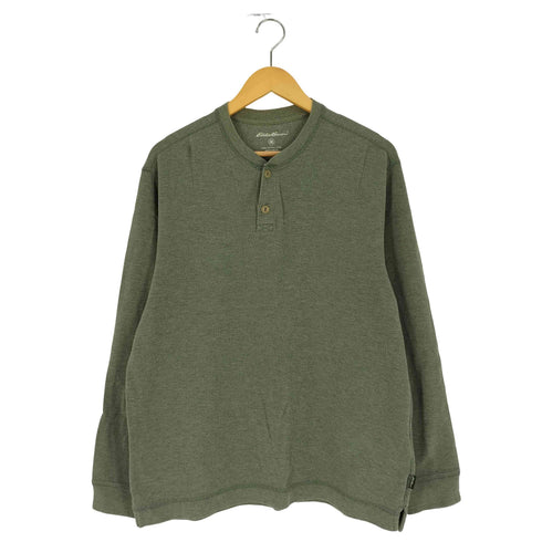 エディーバウアー Eddie Bauer ヘンリーネック 鹿の子 ロングスリーブTシャツ メンズ import:M
