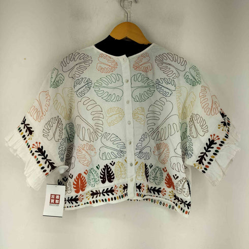 ザラ ZARA 総柄リネン混ブラウス レディース import:S