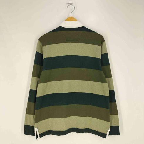エディーバウアー Eddie Bauer ボーダー ラガーシャツ メンズ import:M