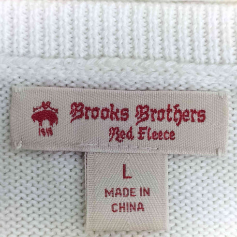 ブルックスブラザーズレッドフリース BROOKS BROTHERS REDFLEECE フロントデザイン コットン クルーネックニット メンズ import:L