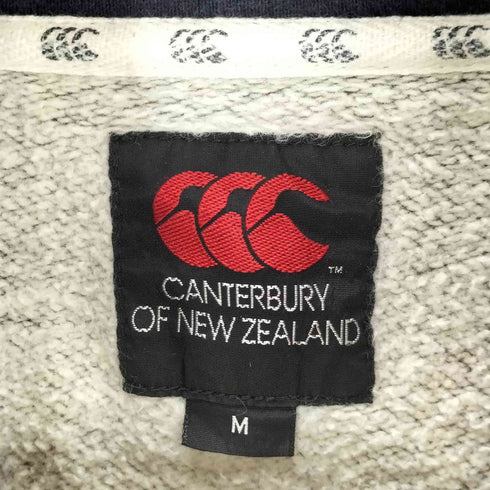 カンタベリーオブニュージーランド CANTERBURY OF NEW ZEALAND 刺繍ロゴ ハーフジップスウェット メンズ M