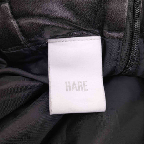 ハレ HARE フェイクレザー ウエストベルト フレア スカート レディース FREE