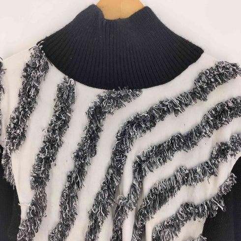 ミュラーオブヨシオクボ muller of yoshiokubo フリンジ ウール混 タートルネック ニット セーター レディース JPN:36