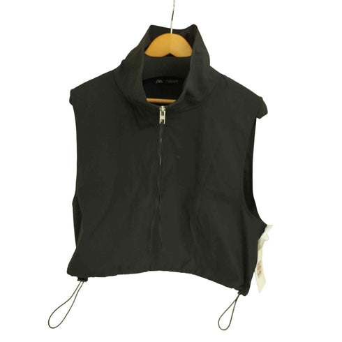 ザラ ZARA ハーフジップクロップドトップス レディース USA L
