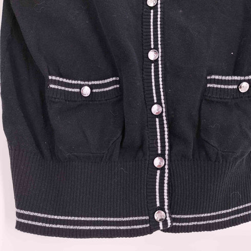 バーバリーブルーレーベル BURBERRY BLUE LABEL ロゴ刺繍 エポレット コットン ニット カーディガン レディース 38