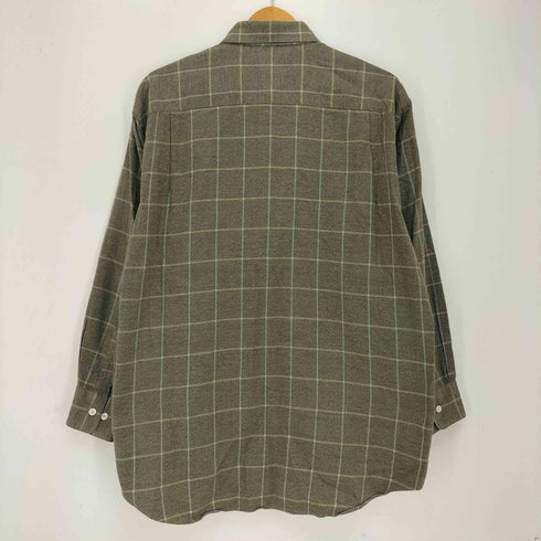 バーバリーロンドン BURBERRY LONDON チェック柄 ロゴ刺繍 七分丈 シャツ メンズ import:L