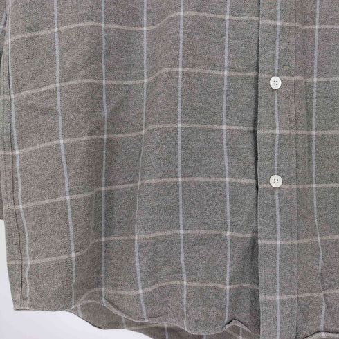 バーバリーロンドン BURBERRY LONDON チェック柄 ロゴ刺繍 七分丈 シャツ メンズ import:L