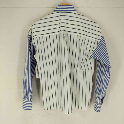 WNU オーガニックコットン切替ストライプシャツ import メンズ