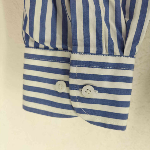 WNU オーガニックコットン切替ストライプシャツ import メンズ