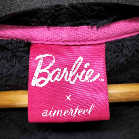 Barbie 背面ロゴスパンコールフリースパーカー レディース