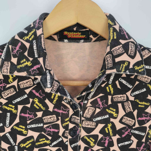 ヒステリックグラマー HYSTERIC GLAMOUR 90s ピック柄 ロングスリーブ ポロシャツ レディース FREE