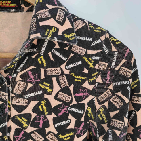 ヒステリックグラマー HYSTERIC GLAMOUR 90s ピック柄 ロングスリーブ ポロシャツ レディース FREE