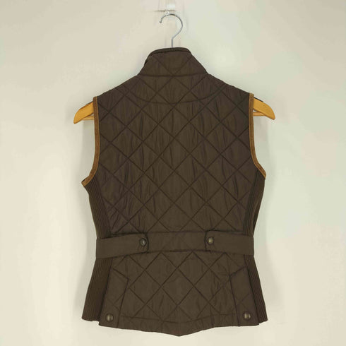 ラルフローレンスポーツ RALPH LAUREN SPORT ロゴ刺繍 スウェード切替 ダブルジップ キルティングベスト レディース import:XS