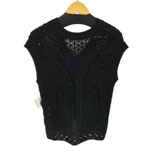マメクロゴウチ Mame Kurogouchi 21SS Curtain Lace Pattern Knitted V Neck Vest レディース JPN:2