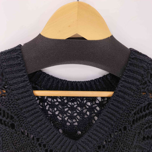 マメクロゴウチ Mame Kurogouchi 21SS Curtain Lace Pattern Knitted V Neck Vest レディース JPN:2