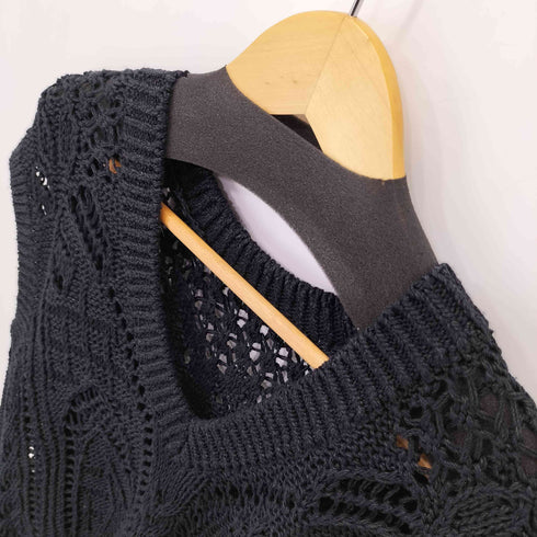 マメクロゴウチ Mame Kurogouchi 21SS Curtain Lace Pattern Knitted V Neck Vest レディース JPN:2