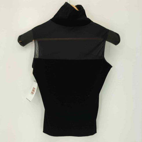 フォクシーニューヨーク FOXEY NEW YORK メッシュ切替 ベロア ハイネックカットソー レディース JPN:38