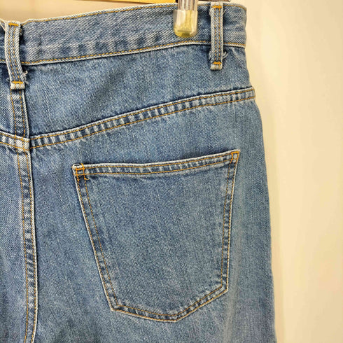 ザラ ZARA WOMAN カットオフ ワイドフレア ジッパーフライ ベイカーポケット デニム パンツ レディース S