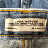 ザラ ZARA WOMAN カットオフ ワイドフレア ジッパーフライ ベイカーポケット デニム パンツ レディース S