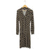 バナナリパブリック BANANA REPUBLIC チェーン柄 Vネックボウタイワンピース レディース import:M