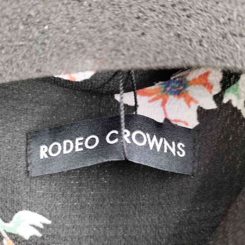ロデオクラウンズワイドボウル RCWB/RODEO CROWNS WIDE BOWL 花柄 開襟シャツワンピース レディース FREE