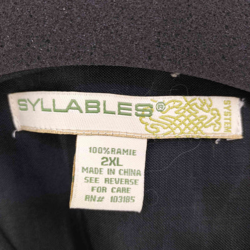 SYLLABLES ラミー 総柄オープンカラーシャツ メンズ 2XL