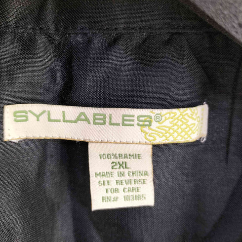 SYLLABLES ラミー 総柄オープンカラーシャツ メンズ 2XL