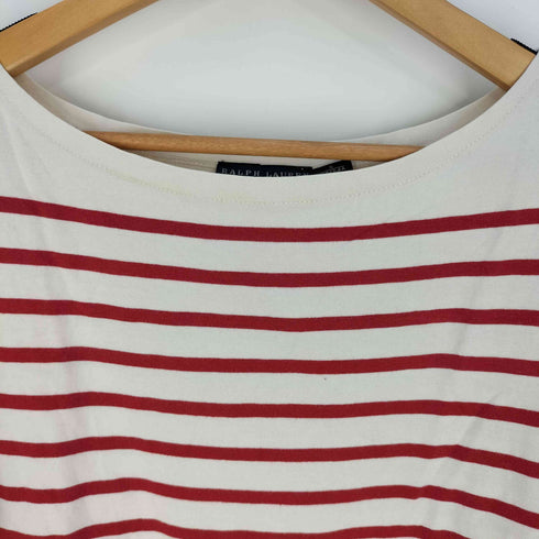 ラルフローレン RALPH LAUREN ボーダー ボートネック ロングスリーブ Tシャツ レディース import:S