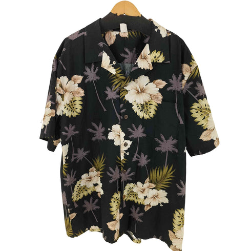総柄コットン オープンカラーシャツ メンズ 2XL