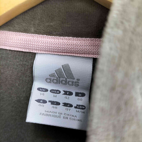 アディダス adidas ロゴ刺繍 ベロア ジャージ セットアップ トラックジャケット フレアパンツ レディース M