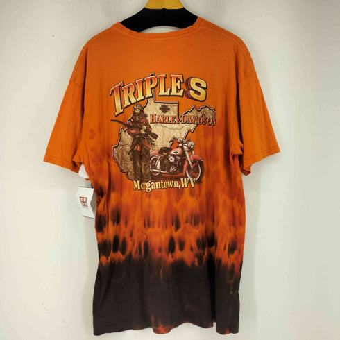 ハーレーダビッドソン HARLEY-DAVIDSON 00s ファイヤーパターン Z両面プリントクルーネックTシャツ メンズ JPN:XL