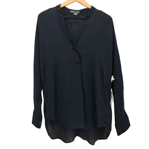 ヴィンス VINCE 総シルク Vネック ロングスリーブブラウス レディース import:XS