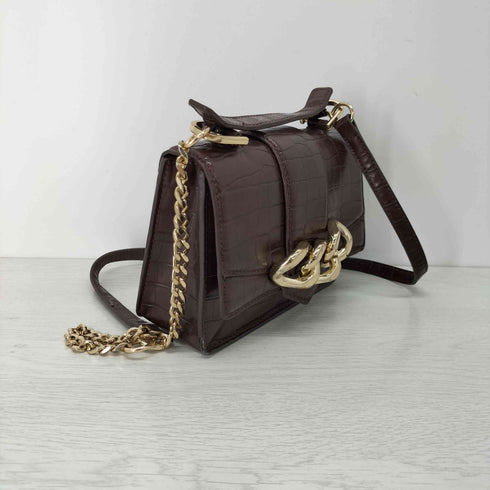 ザラ ZARA クロコ型押し ショルダーバッグ レディース